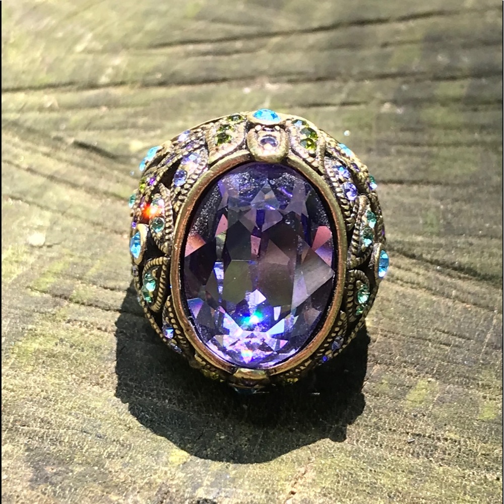 HEIDI DAUS AMETHYST SWAROVSKI RING